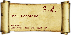 Heil Leontina névjegykártya